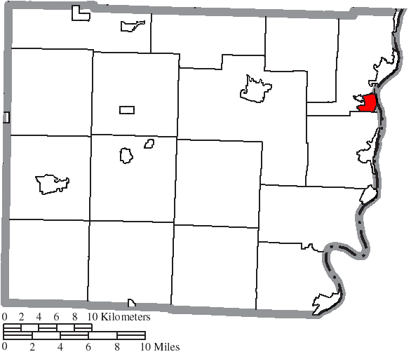 File:Map of Belmont County Ohio Highlighting Bridgeport Village.png