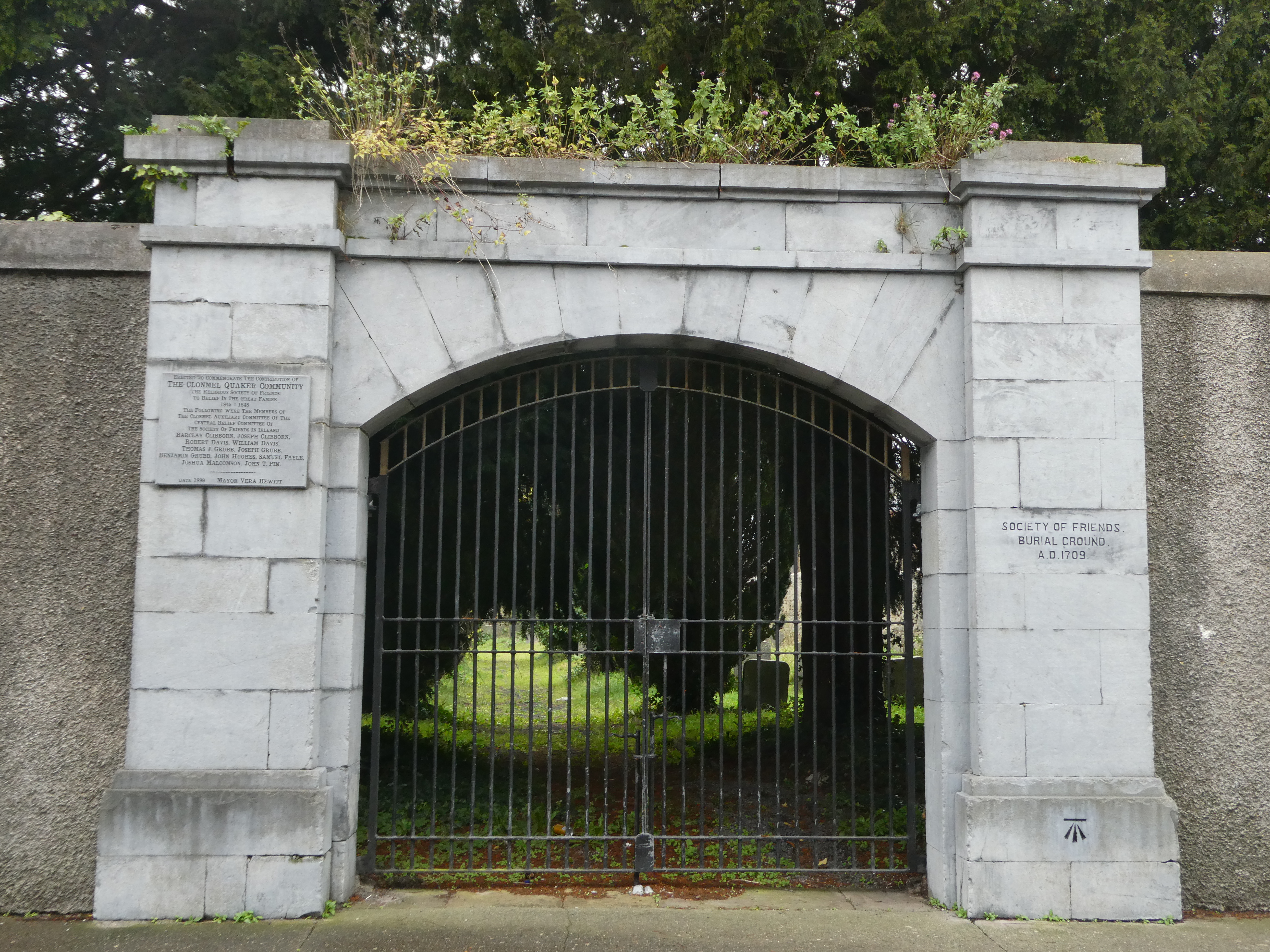 Entrance to the Quaker cemetery in Clonmel, Grubb's burial place