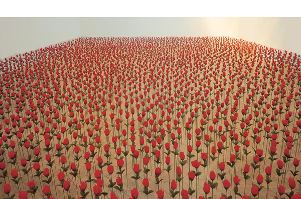 File:Small Rose Garden, 1997, 4000 plastic roses, International Artists Museum Lodz.jpg