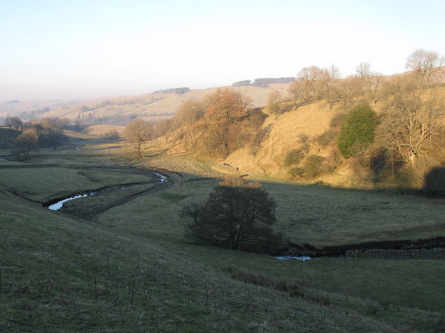 File:The meandering Mohope Burn - geograph.org.uk - 704864.jpg