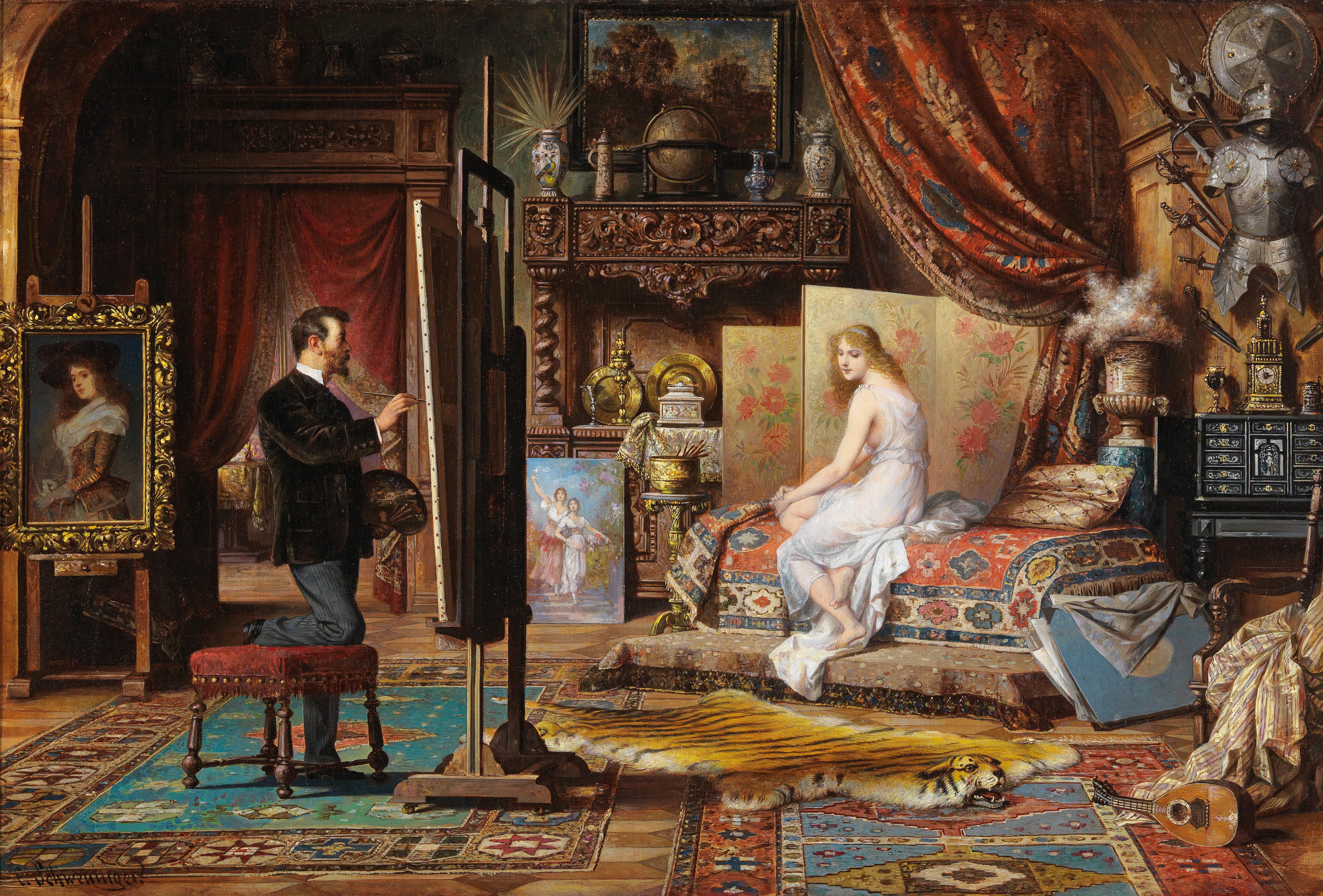 File:Carl Schweninger the Younger – The Artist and His Model.jpg