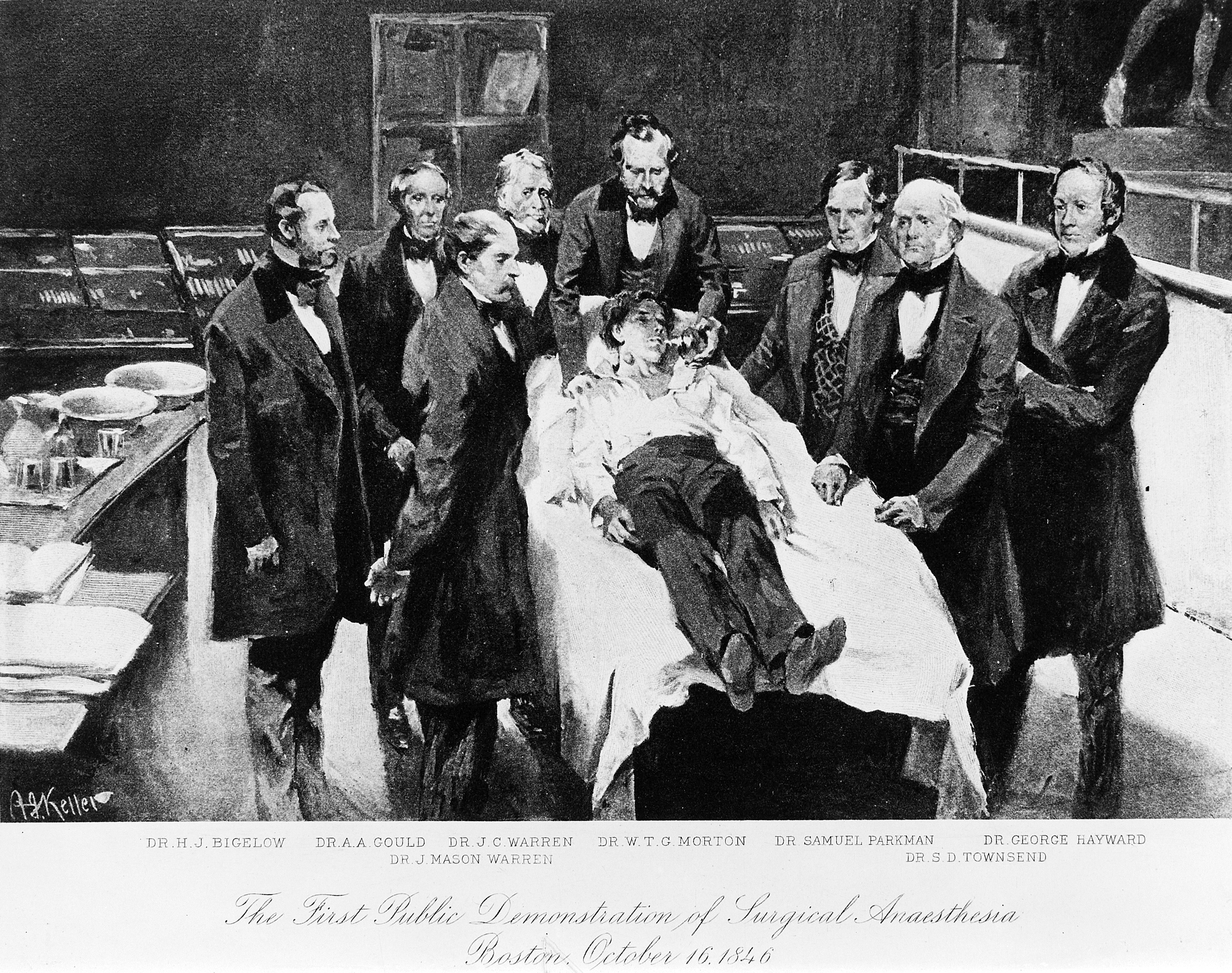 Первая операция в истории. Эфирный наркоз Уильям Мортон. 16 Октября 1846 года американский дантист Уильям Мортон. 16 Октября 1846 Мортон. Мортон наркоз 1846.