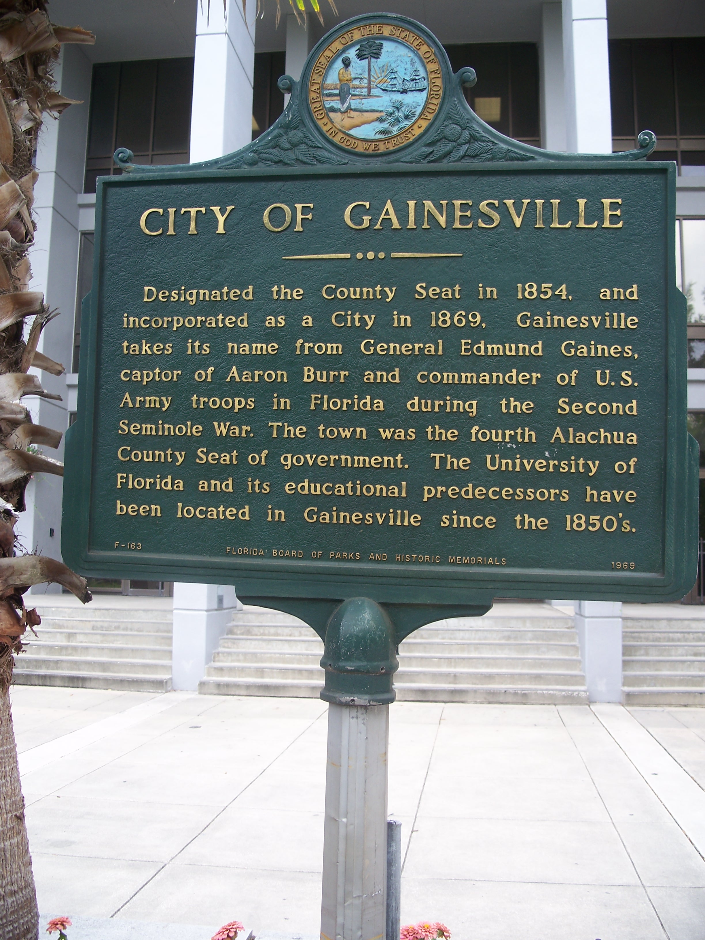 Gainesville FL city hall plaque04.jpg. 