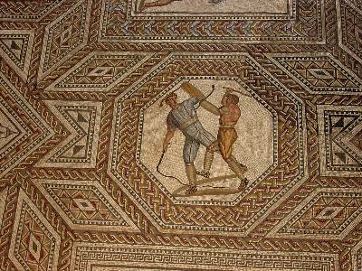 File:Paegniarii gladiators (from Nennig mosaic).jpg