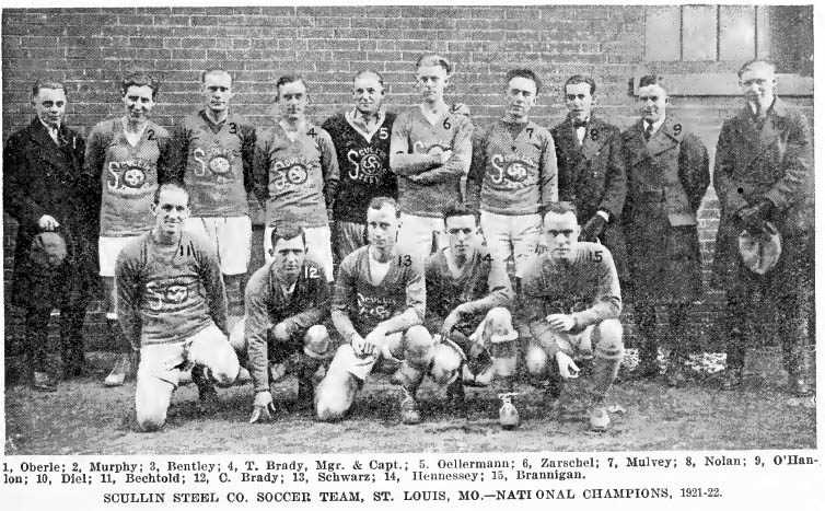 St. Louis Scullin Steel F.C. în 1922.
