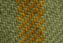 A twill weave can be identified by its diagonal lines. This is a 2/2 twill, with two warp threads crossing every two weft threads.