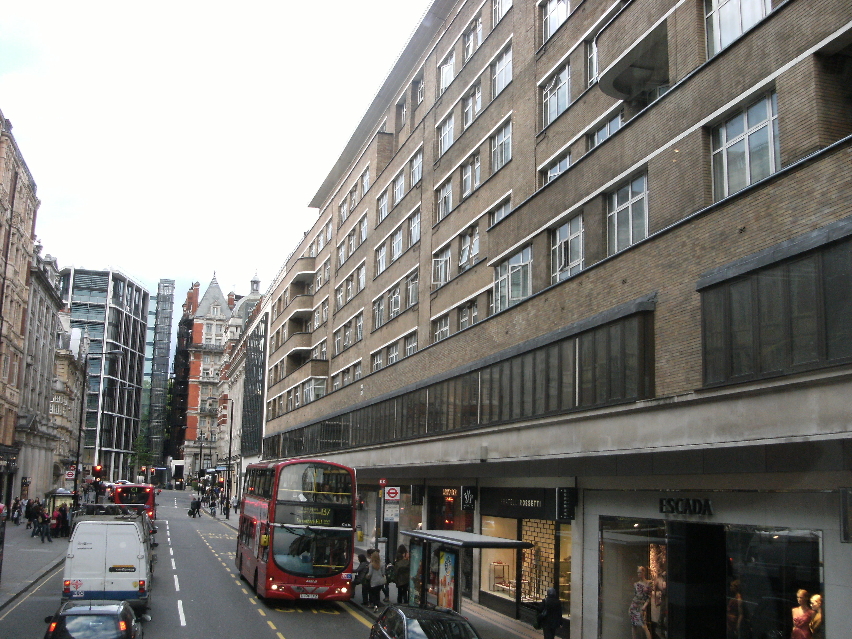 Row of Shops on Sloane Street in Sloane Square, London, UK, People