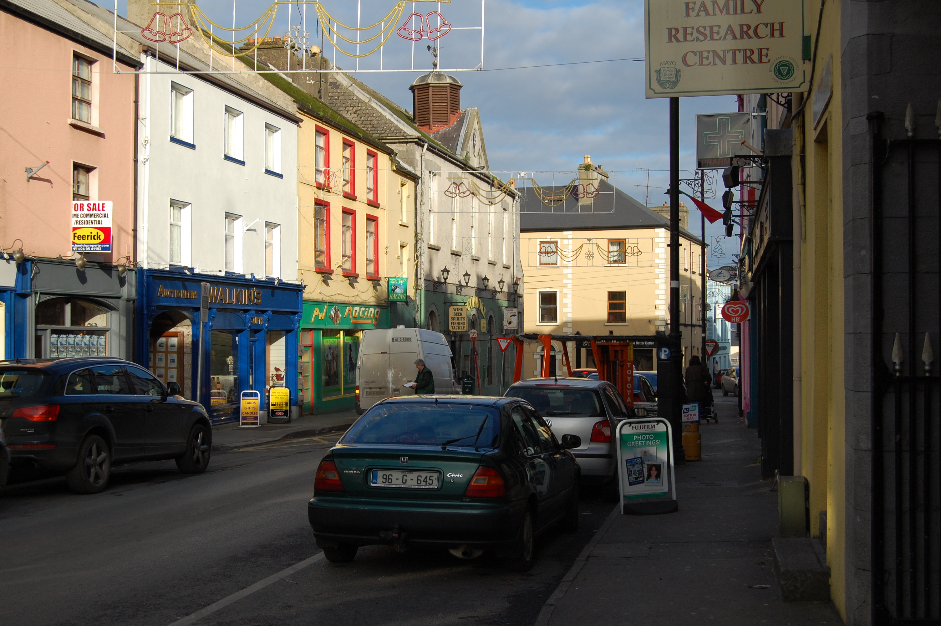 Photograph Postcard of Abbey Street, Ballinrobe, Co. Mayo 