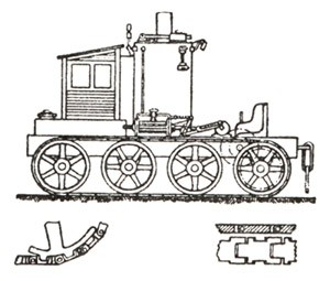 The draft of Blinov's steam-powered continuous track tractor