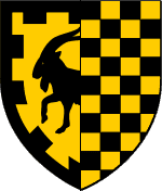 Coat of arms of Urgell (right part) and Cabrera (left part). Cabrera-Urgell.png