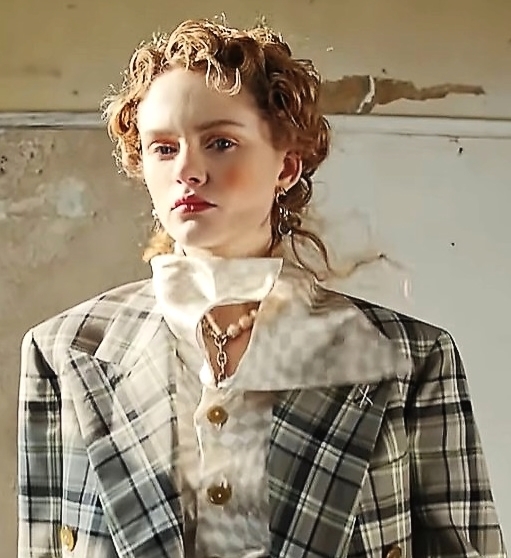 Laird modelling for [[Vivienne Westwood]] in 2021