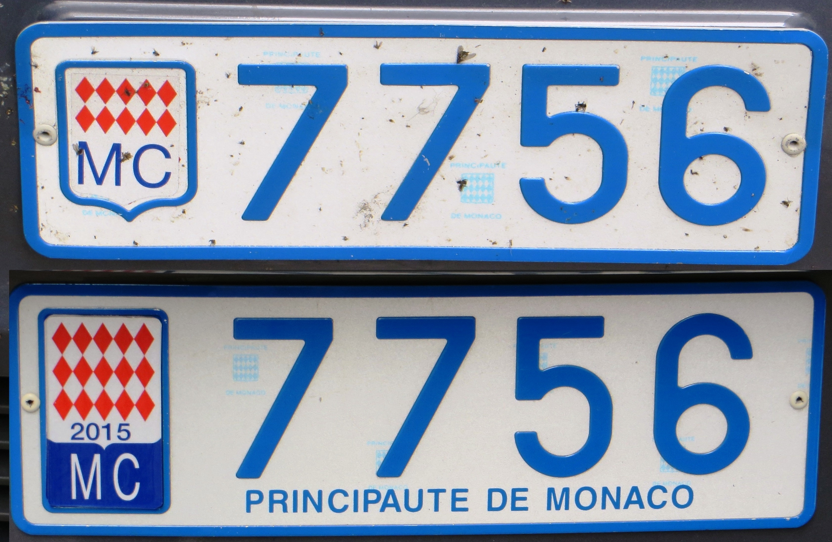 Principality MONACO Number Plate Sticker Sizes 