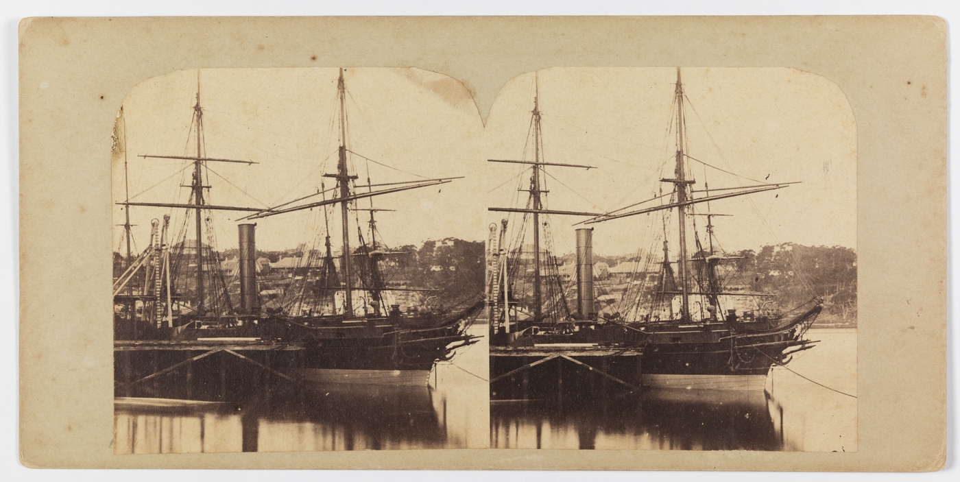 the 'Dry Docks', the Bombay alongside (1862) (Close-up P&O Bombay at Balmain) (19185599418).jpg - Wikimedia Commons