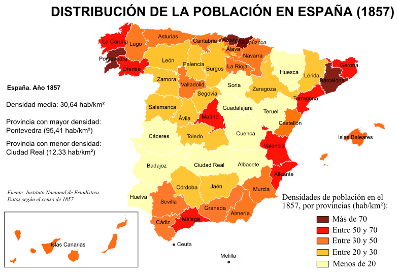 Densidades de población en España (1857) .png