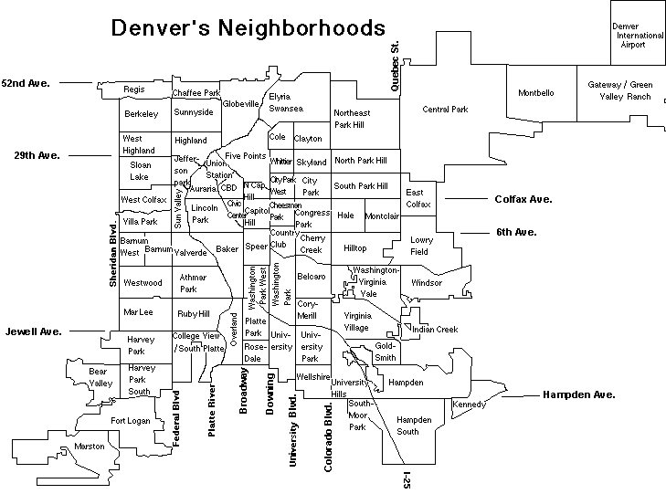 Denver's 78 official neighborhoods