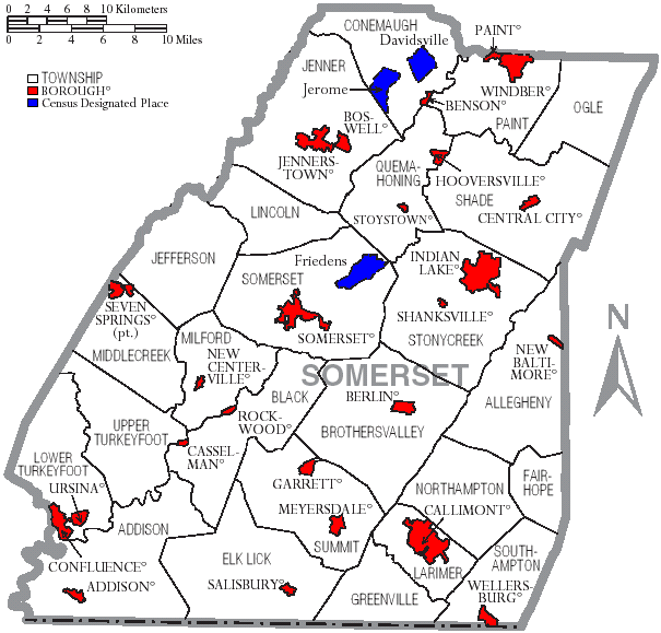 somerset county pa township map