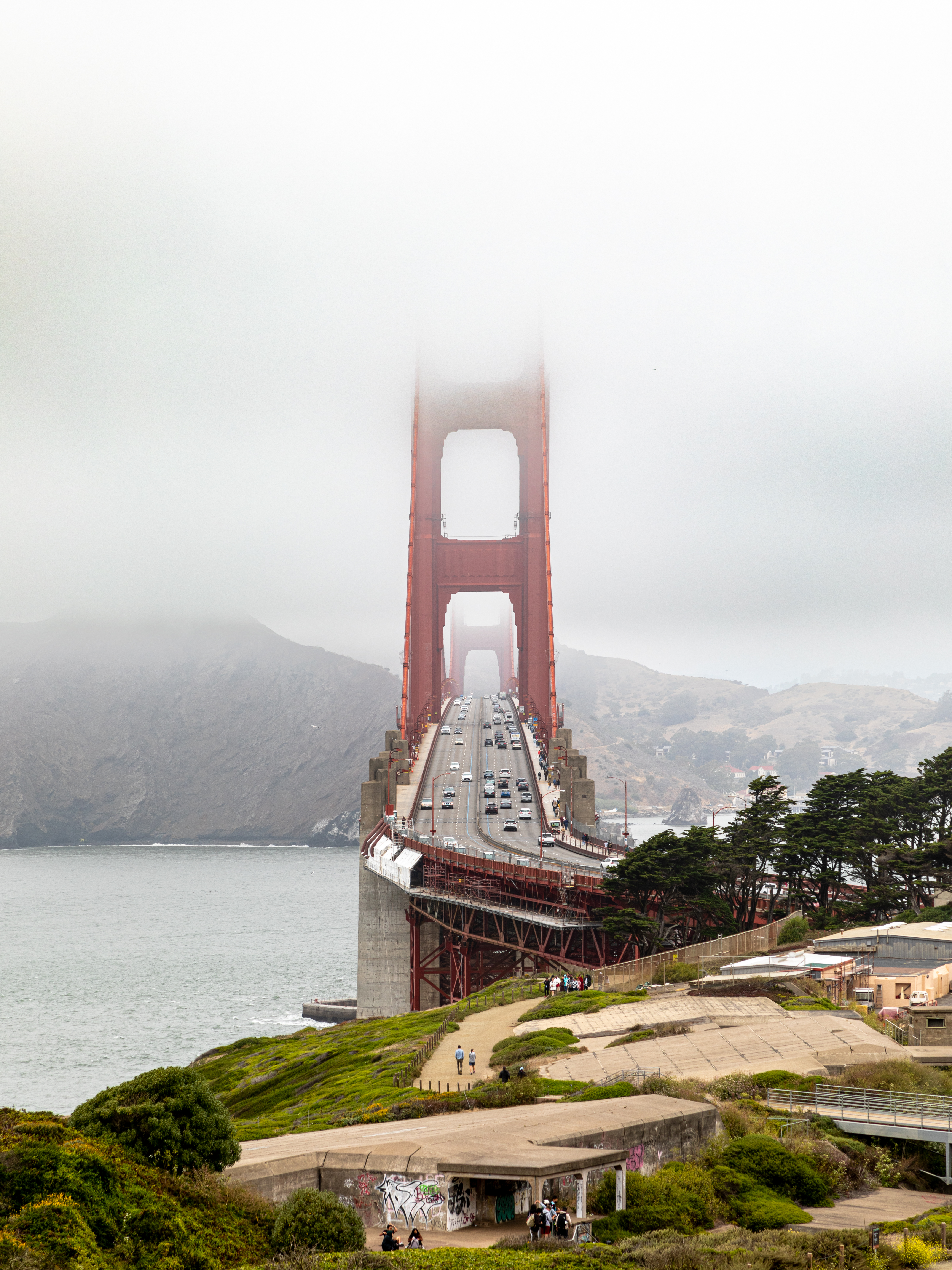 Golden Gate Bridge in Mist, San Francisco California Landmark