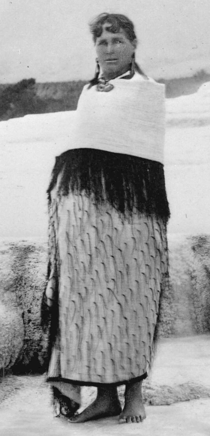 Sophia Hinerangi in traditional Māori dress
