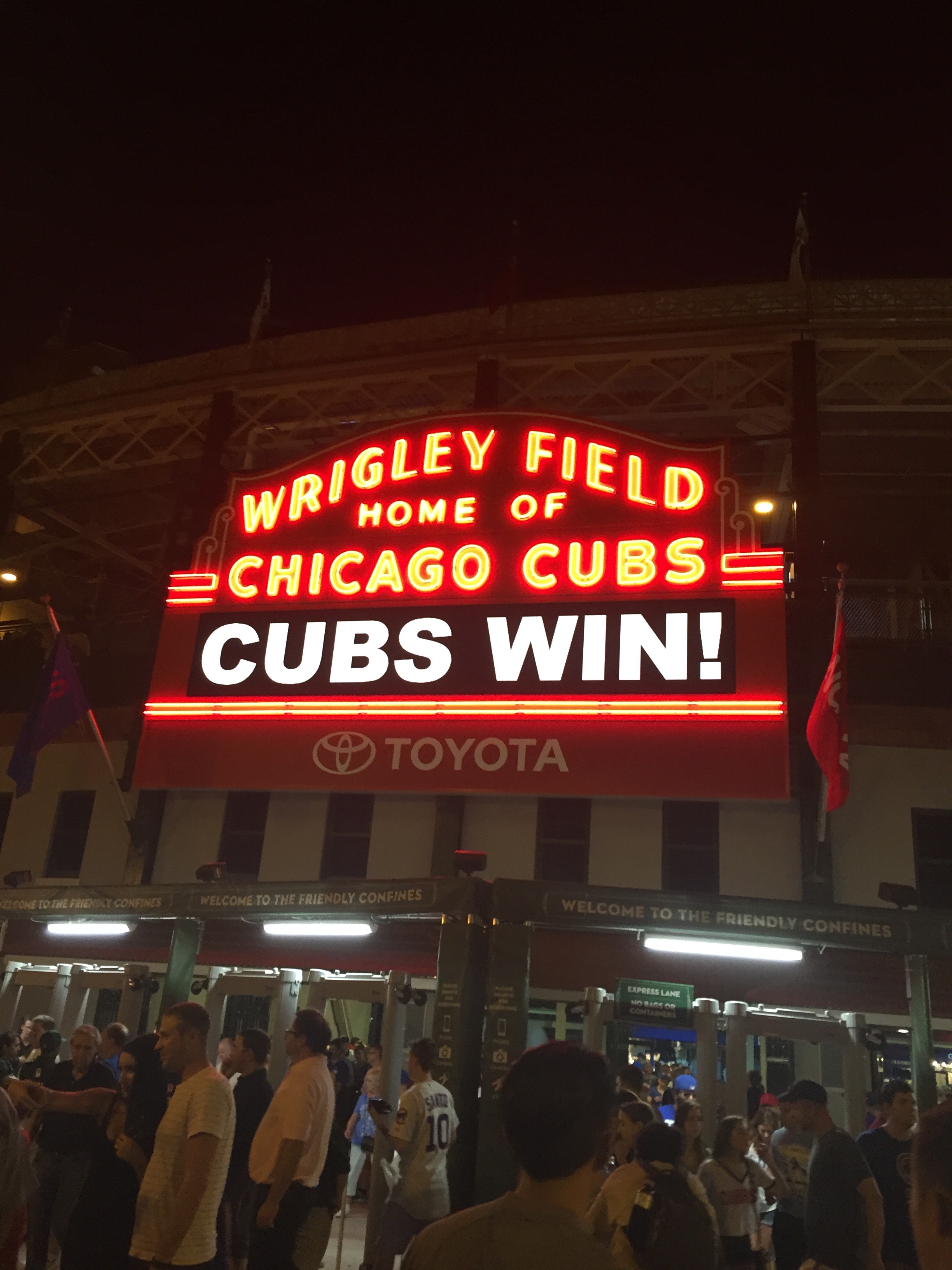 Wrigley Field Home Of Chicago Cubs Cubs Win!!! Sign