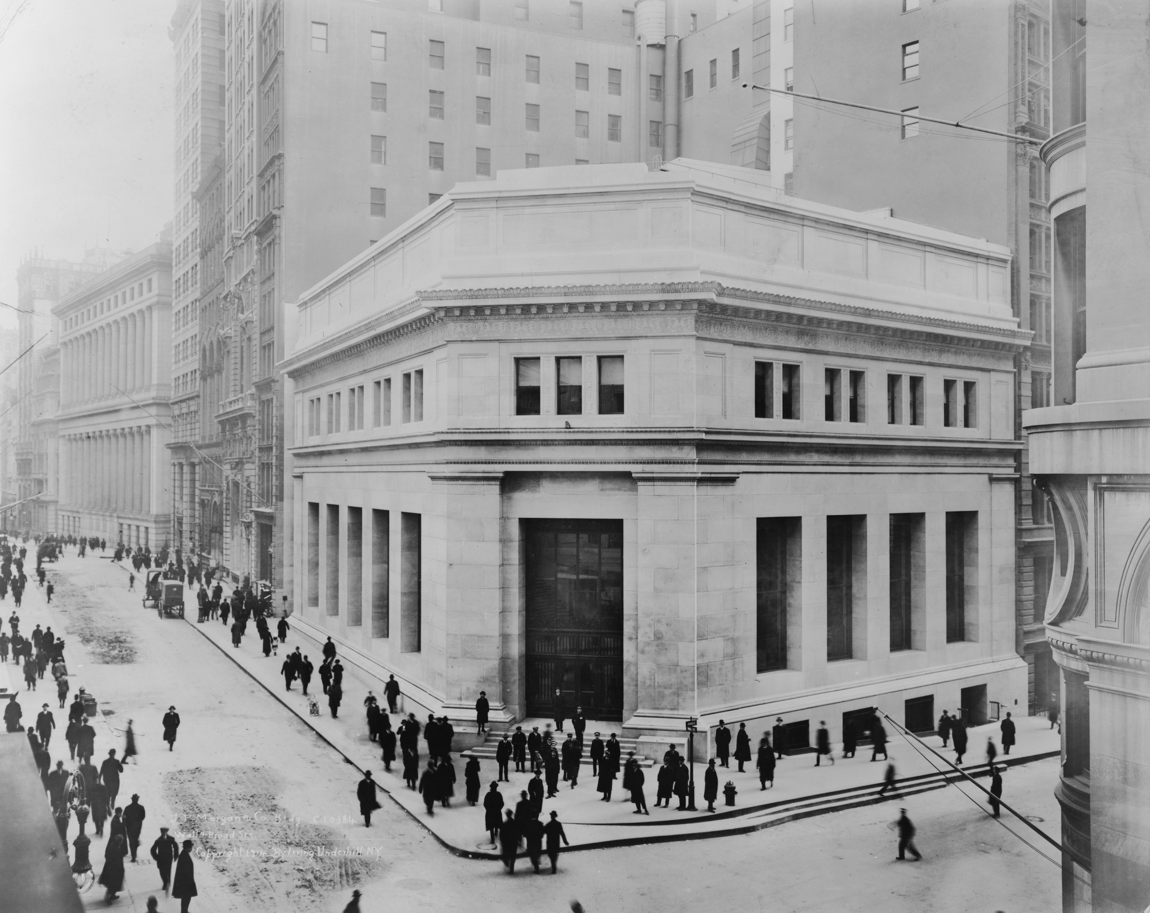 JP Morgan & Co Building, NYC, circa 1914.  Image by Irving Underhill