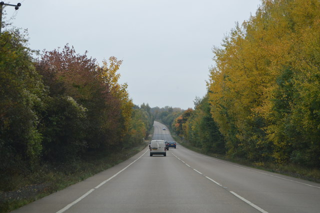 File:A10 descending to Aspenden Bridge - geograph.org.uk - 4790507.jpg