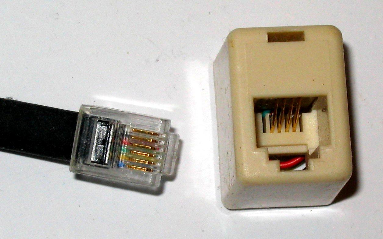 2 X Telephone RJ11 6P4C to RJ45 8P8C Connector Plug Cable Telephone Wires 
