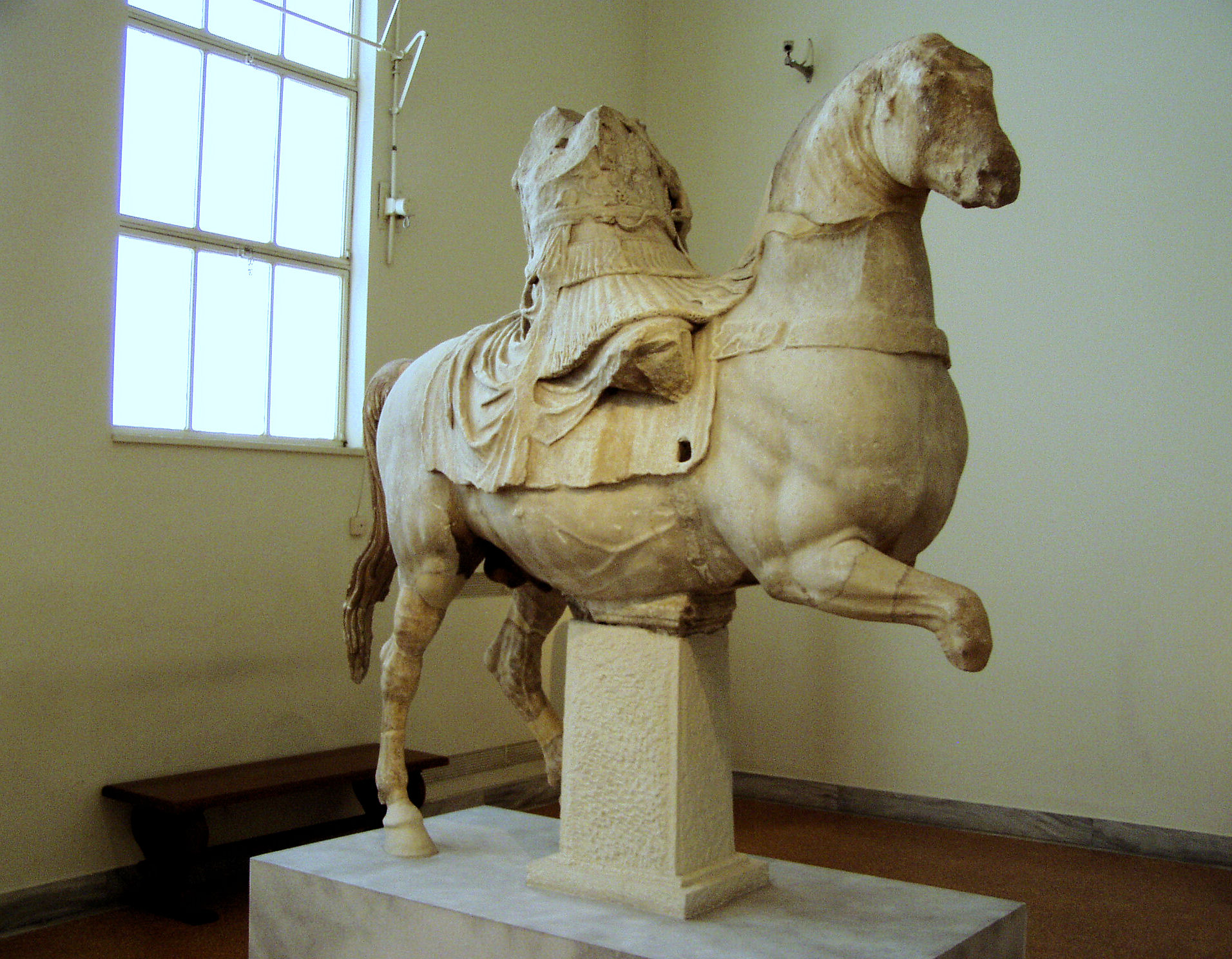 Statue of a equestrian officer wearing a corselet NAMA 2715