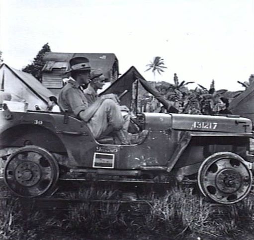 File:BEAUFORT, BORNEO. JEEP TRAIN OF 2-28TH INFANTRY BATTALION.JPG