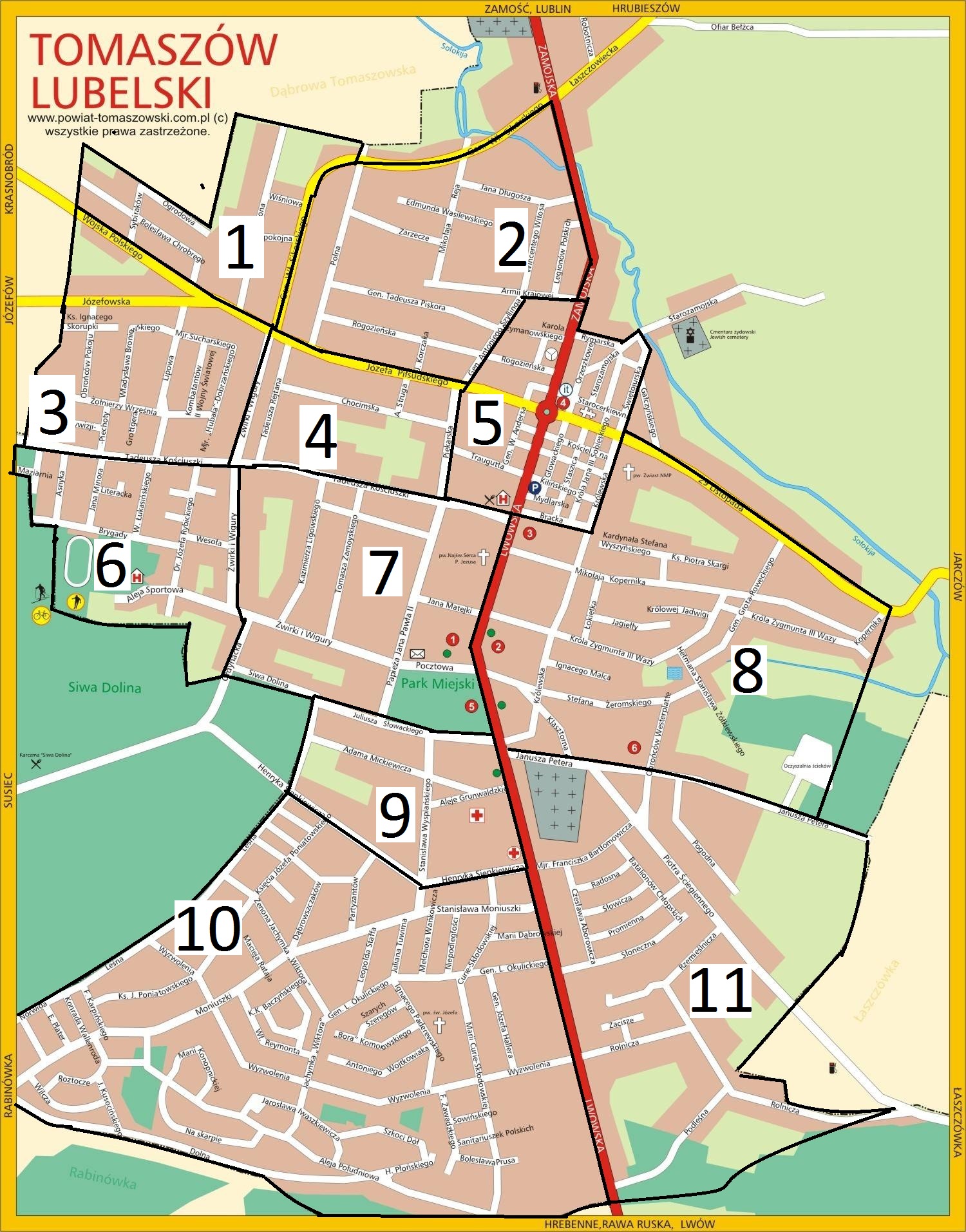 tomaszów lub mapa File:Mapa tomaszowa dzielnice.   Wikimedia Commons