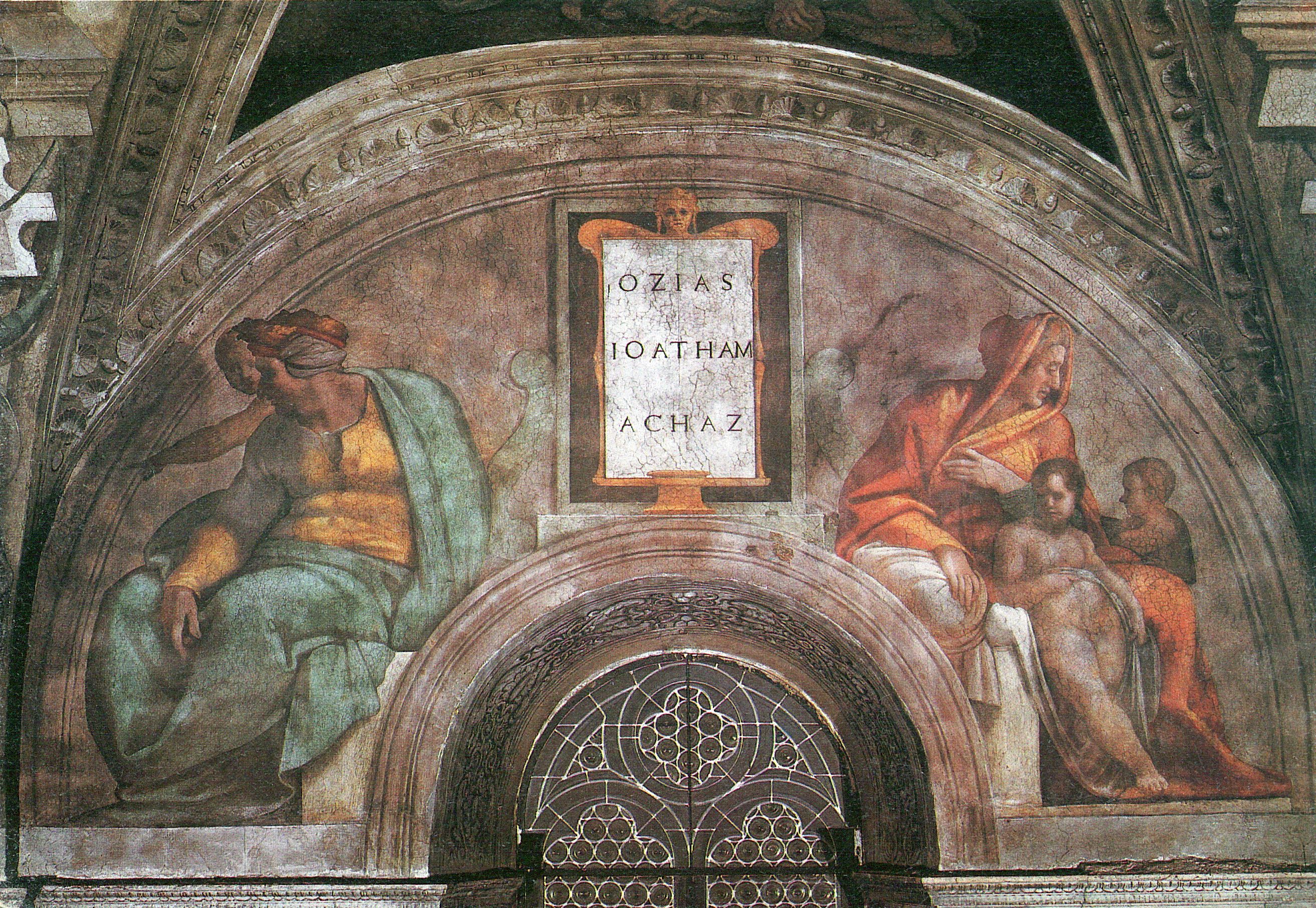 File Michelangelo Sistine Chapel Ceiling Ozias Jethan Und Achaz