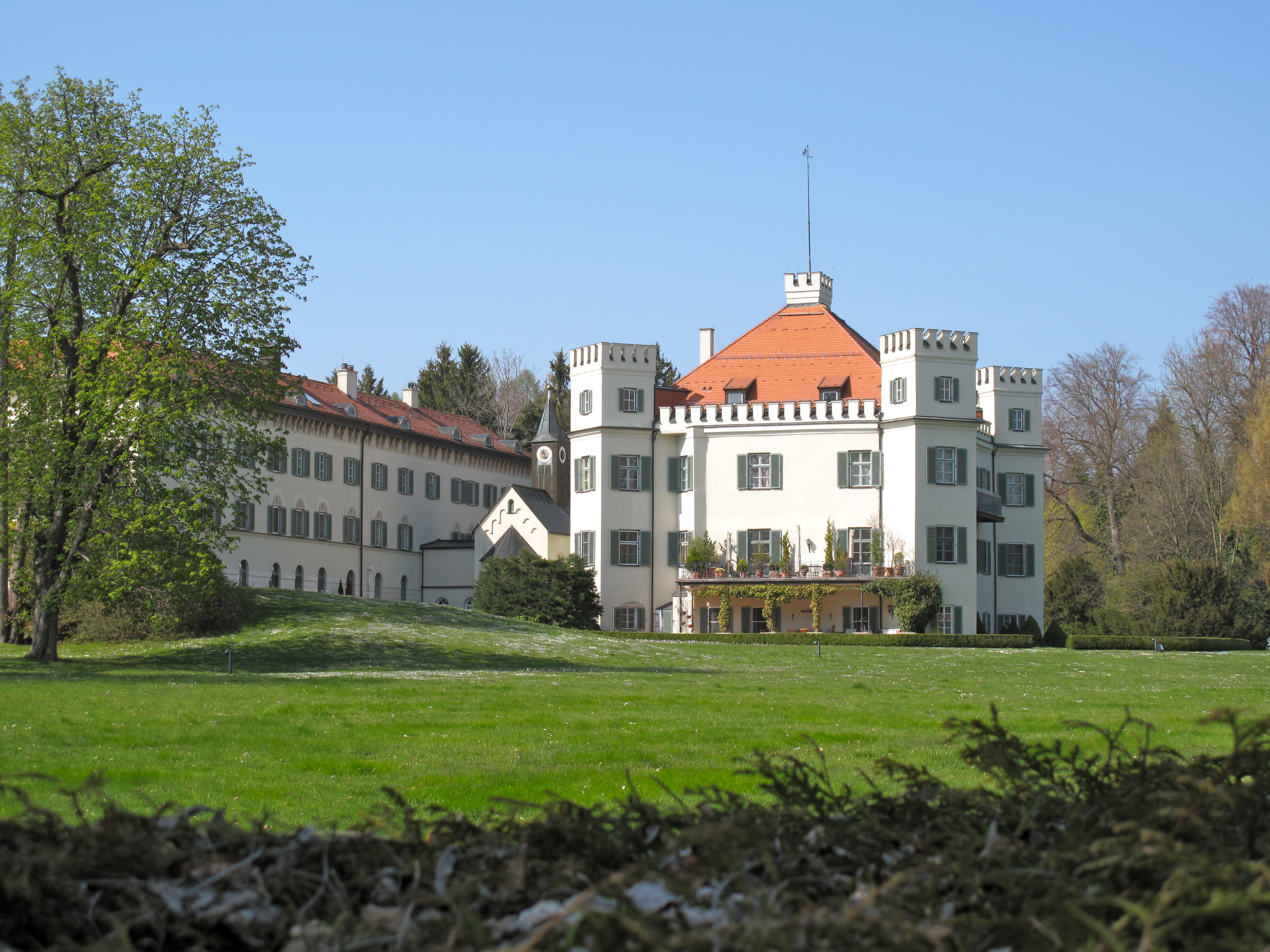 The castle Schloss Possenhofen at the Lake Starnberg in Bavaria, Germany.