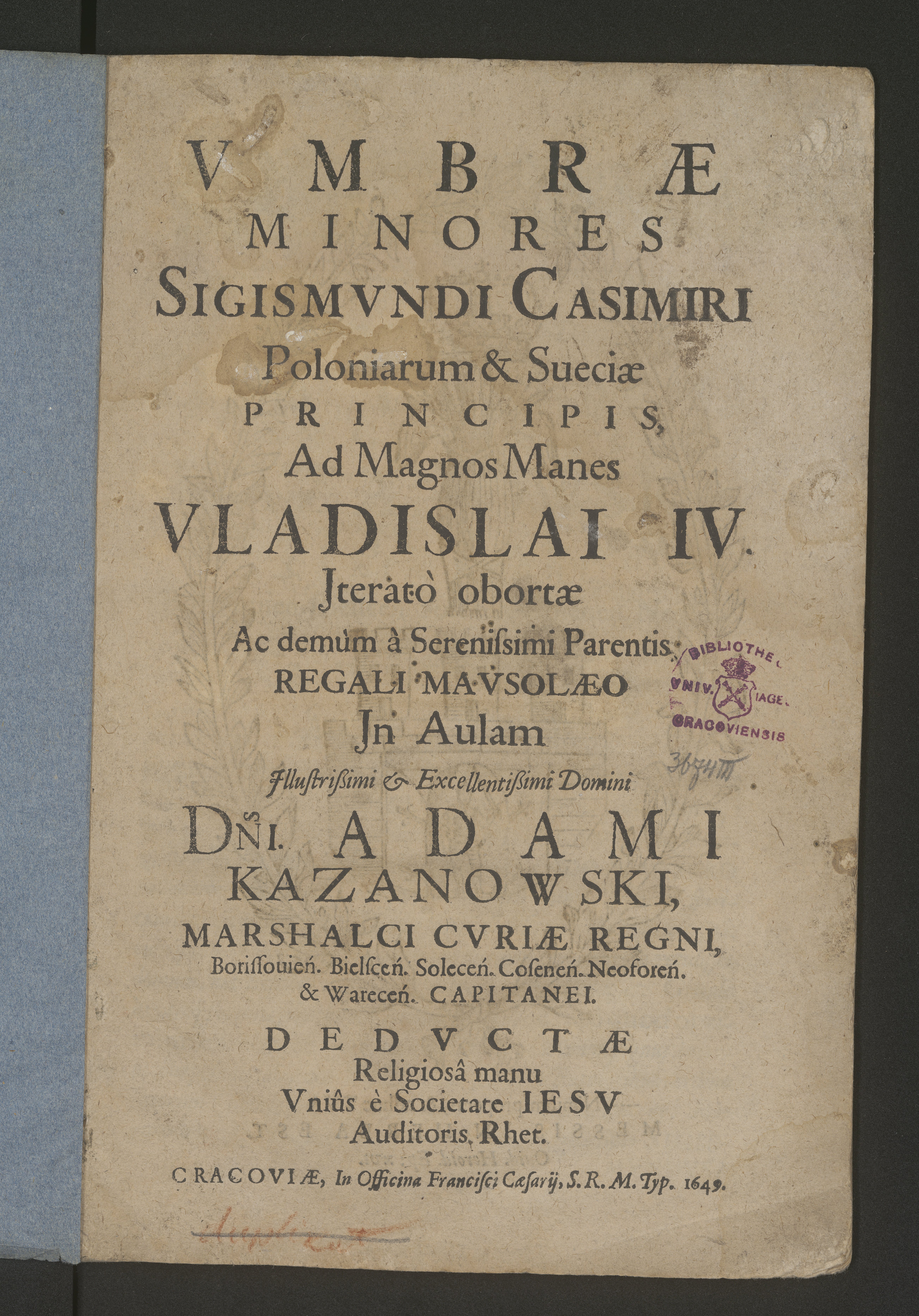 File Vmbrae Minores Sigismvndi Casimiri Poloniarum Sueciae Principis 1649 Jpg Wikimedia Commons