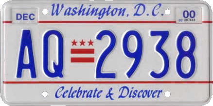 File:Washington, D.C. license plate, 1997–2000 series with December 2000 sticker.png