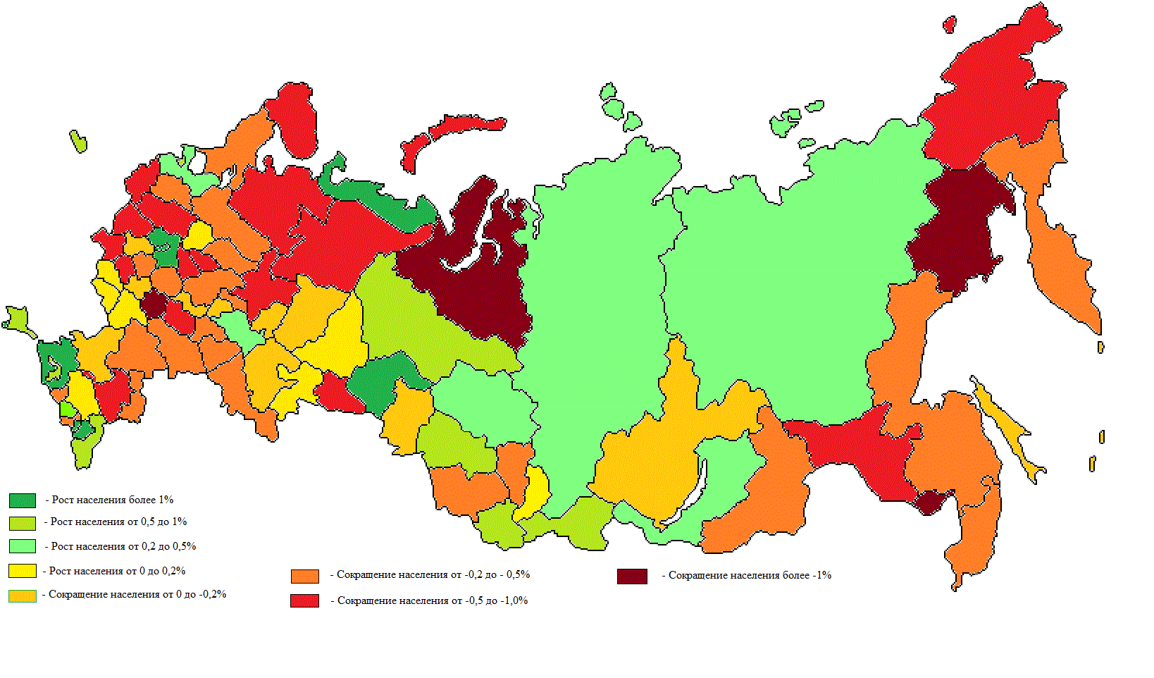 Карта распределения населения