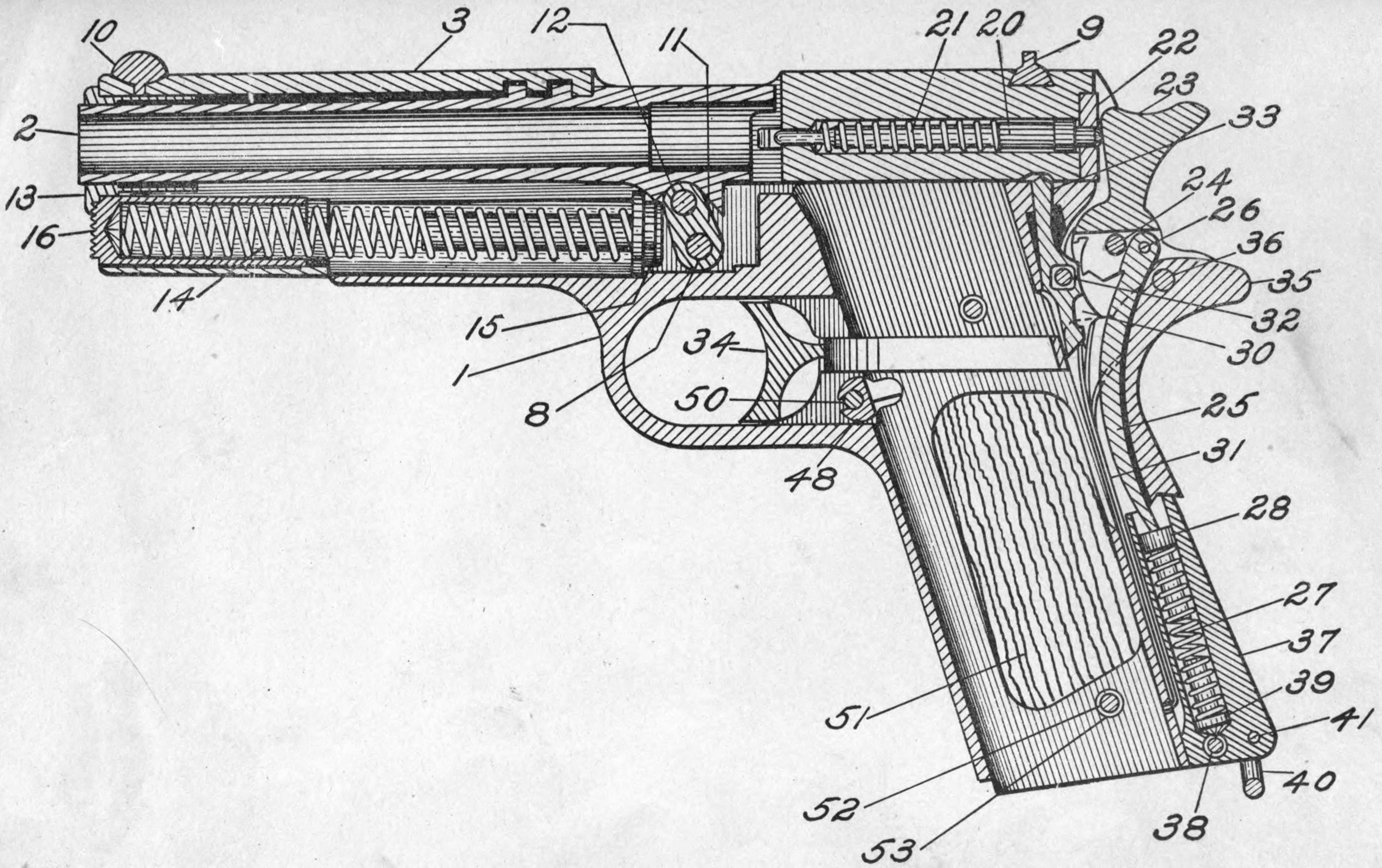 Пистолет Кольт 1911 чертеж