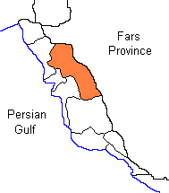 Dashtestan County in Map of Bushehr Province.