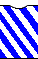 Diagonal white and blue stripes