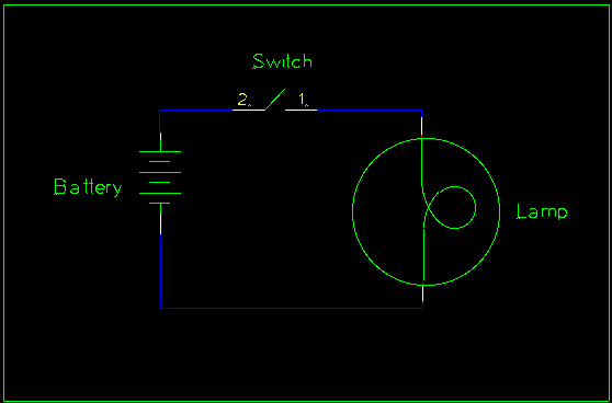 Light, battery, and switch