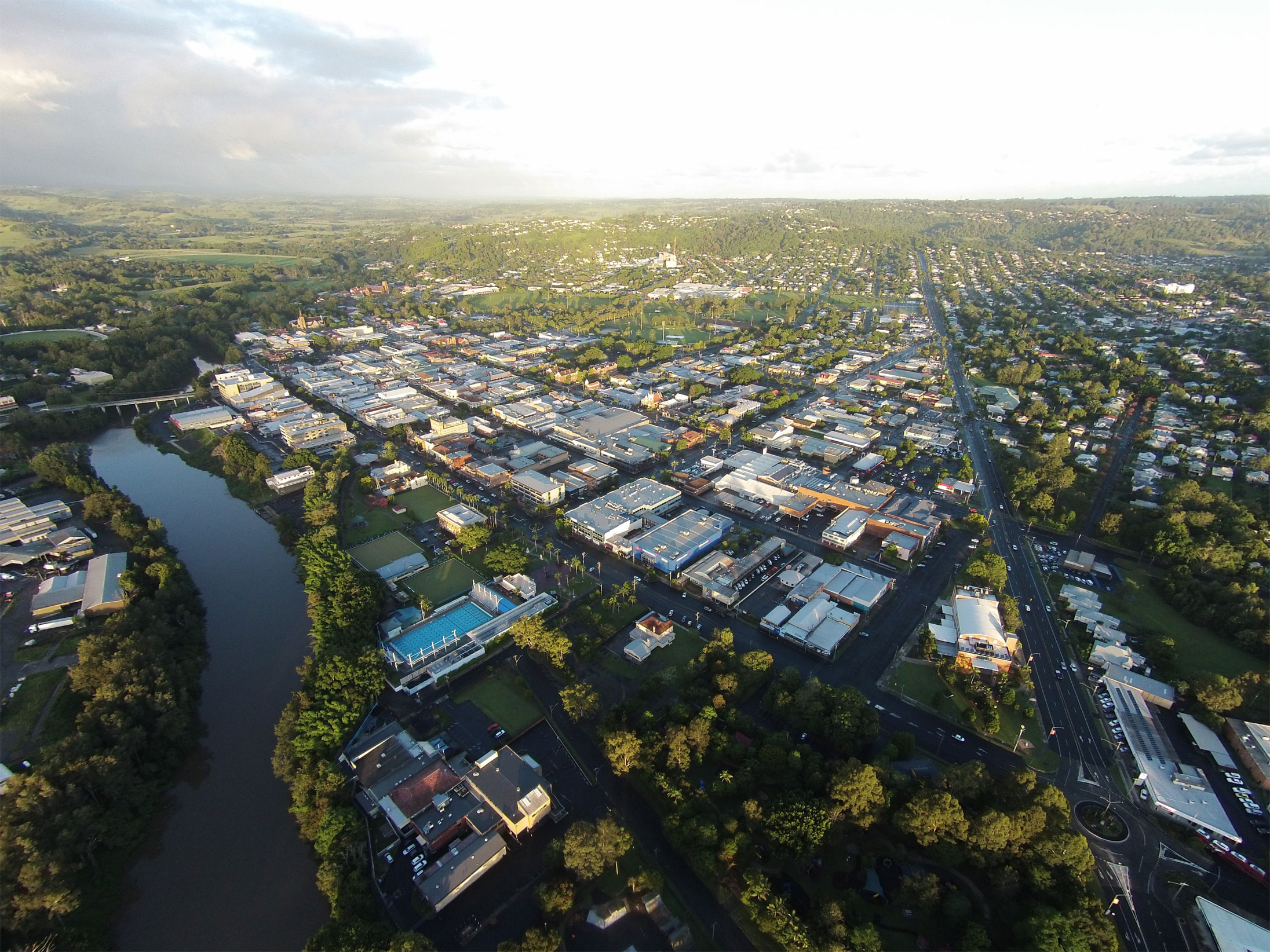 Lismore is a city located in the Northern Rivers region of New South Wales, Australia and the main population centre in the City of Lismore local government area, it is also a regional centre in the Northern Rivers region of the state. Lismore is 734 km (456 mi) north of Sydney and 200 km (120 mi) south of Brisbane. It is situated on a low floodplain on the banks of the Wilsons River near the latter's junction with Leycester Creek, both tributaries of the Richmond River which enters the Pacific Ocean at Ballina, 30 km (19 mi) to the east. 
The original settlement initially developed as a grazing property in the 1840s, then became a timber and agricultural town and inland port based around substantial river traffic, which prior to the development of the road and rail networks was the principal means of transportation in the region. Use of the river for transport declined and then ceased around the mid-twentieth century, however by that time Lismore (which was elevated to city status in 1946) had become well established as the largest urban centre in the region, providing its surrounding area with a range of services. The city is also located on the Bruxner Highway which crosses the Wilsons River at Lismore, and was formerly a stop on the Casino-Murwillumbah railway line. It is the home of one of the three campuses of Southern Cross University.
With its low-lying position adjacent to the Wilsons River, which can rise rapidly following periods of high rainfall in its catchment, the centre of Lismore is susceptible to flooding, although it is partly protected by a system of levees and flood gates. Noteworthy recent floods occurred in 1974, 2017 in the aftermath of Cyclone Debbie and the worst ever in 2022. A budget was announced for additional flood mitigation works in November 2018.
At the 2021 census, the urban population of Lismore was 28,816.

