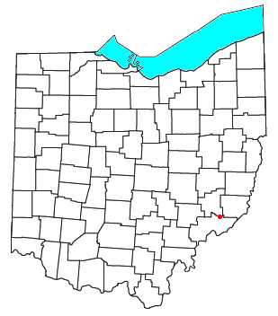 Location of Germantown in Washington County, Ohio OHMap-doton-Germantown Washington County.png