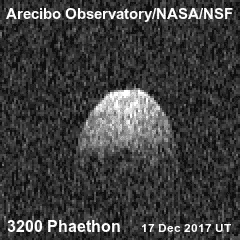 Arecibon observatorion tutkakuvaa Phaethonista
