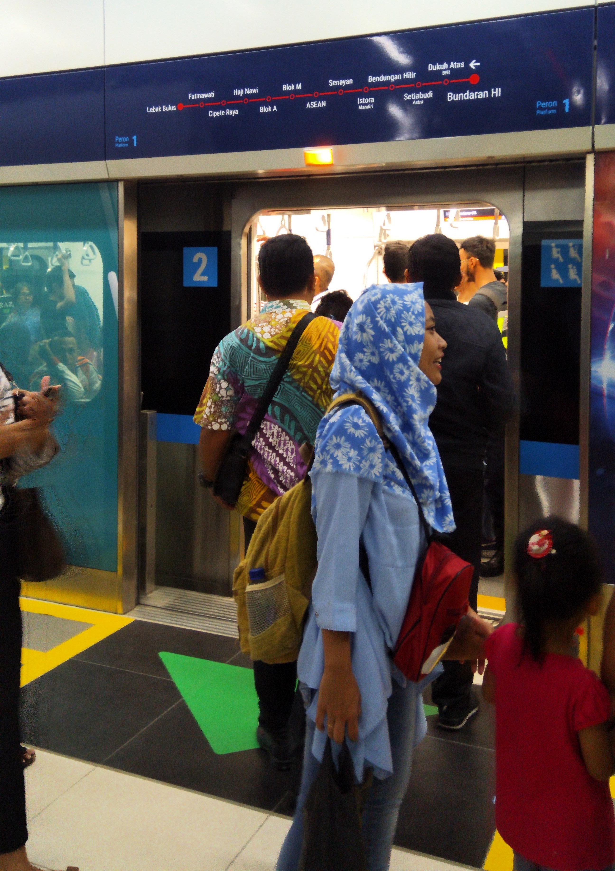 Passengers at Bundaran HI MRT station 2