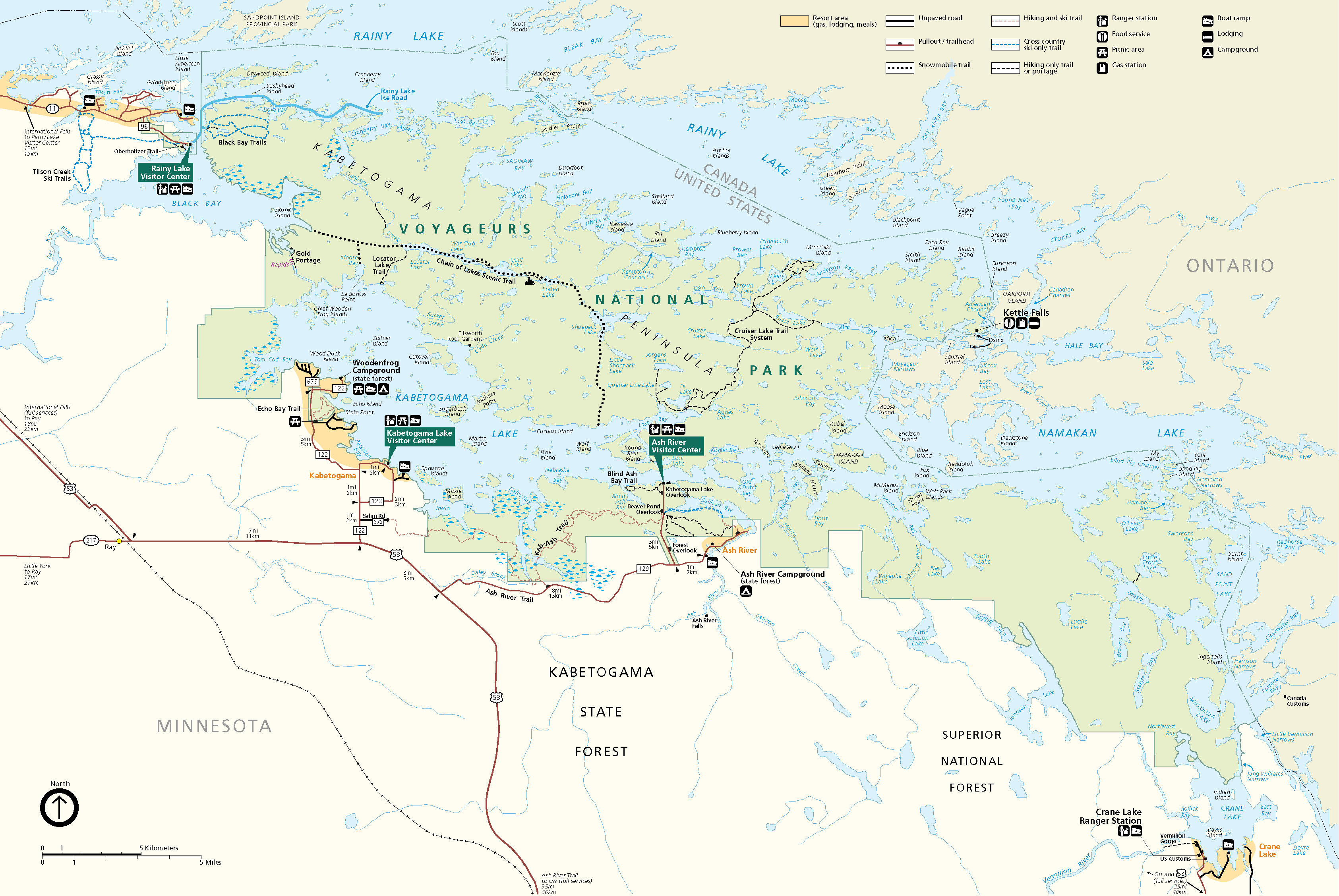 voyageurs national park map