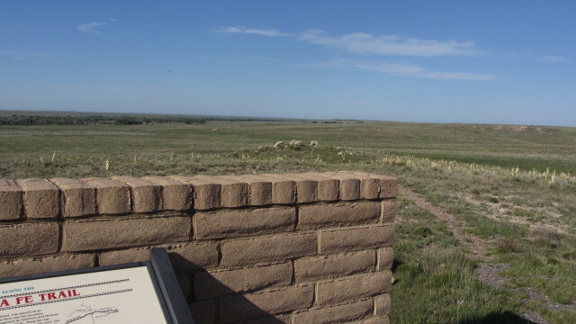 File:"Along the Santa Fe Trail" wayside with prairie views in Morton County, Kansas (6be78ee2dd79472bbac63b2ab1a6de12).JPG