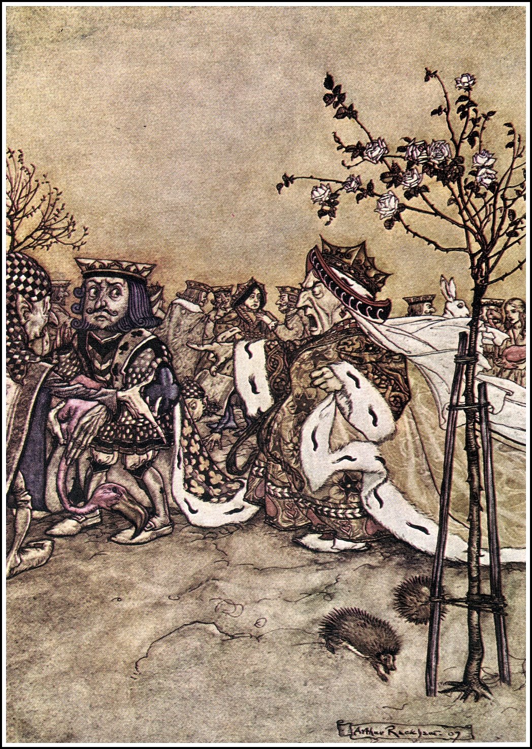 File:Alice in Wonderland by Arthur Rackham - 10 - Off with her 