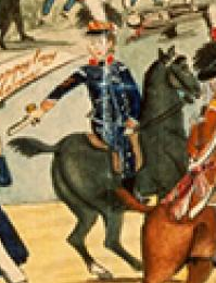 Картина с изображением британского солдата начала XIX века на лошади