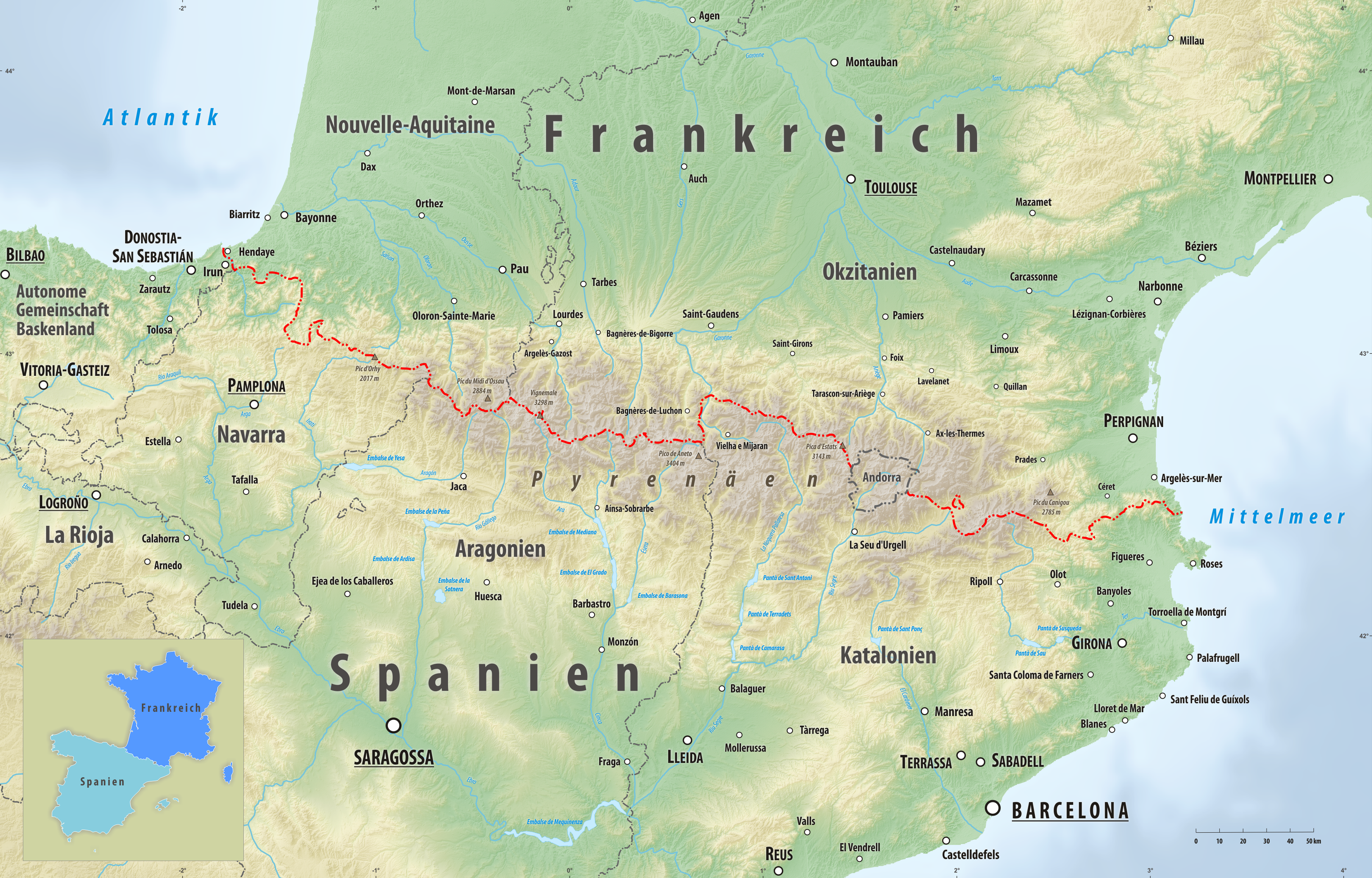 karte frankreich spanien Grenze Zwischen Frankreich Und Spanien Wikipedia karte frankreich spanien