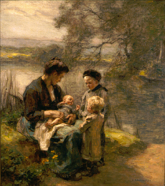 File:Léon Augustin Lhermitte - Woman with Child and Two Children.jpg