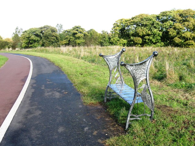 File:Ornamental bench adjacent footpath and cycleway - geograph.org.uk - 3182671.jpg