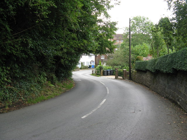 File:Sharp bends in road to West Hoathly church - geograph.org.uk - 1435664.jpg